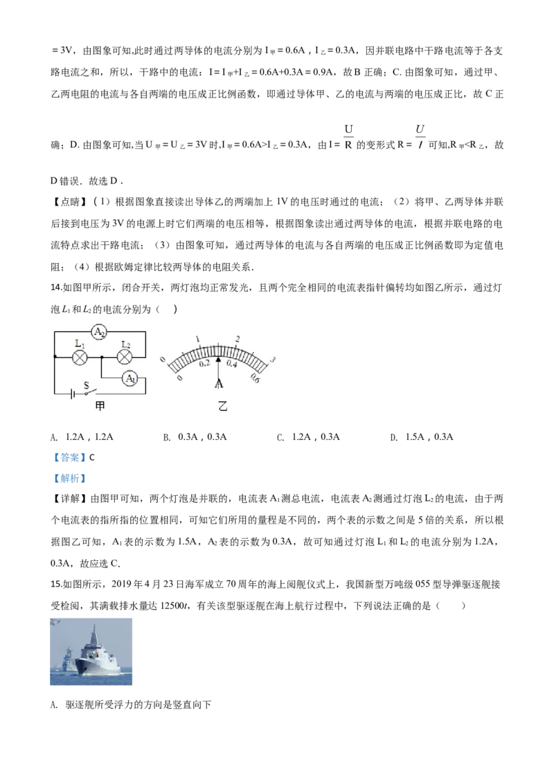 精品解析：2020年黑龙江省牡丹江、鸡西地区朝鲜族学校中考物理试题（解析版）_中考真题_4.物理中考真题2015-2024年_2020中考物理真题110份