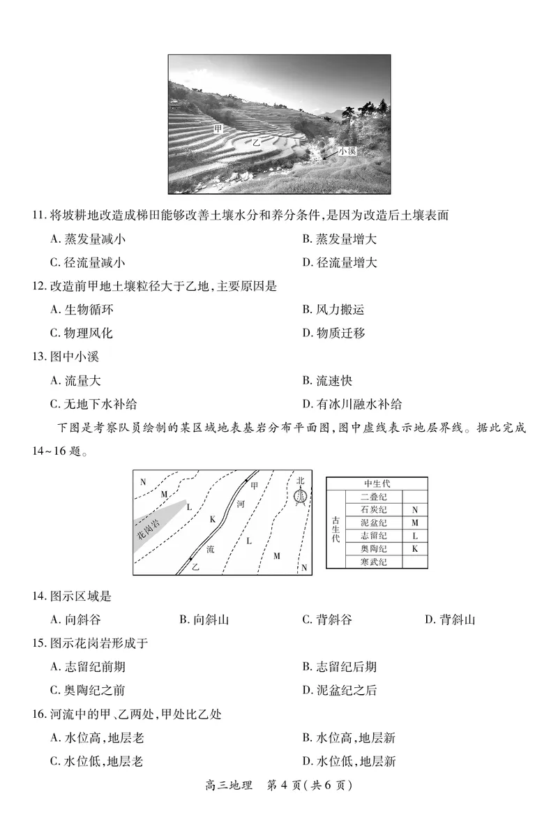 江西省2026届高三11月一轮复习阶段检测地理_251115上进联考&middot;江西省2026届高三11月一轮复习阶段检测（全）
