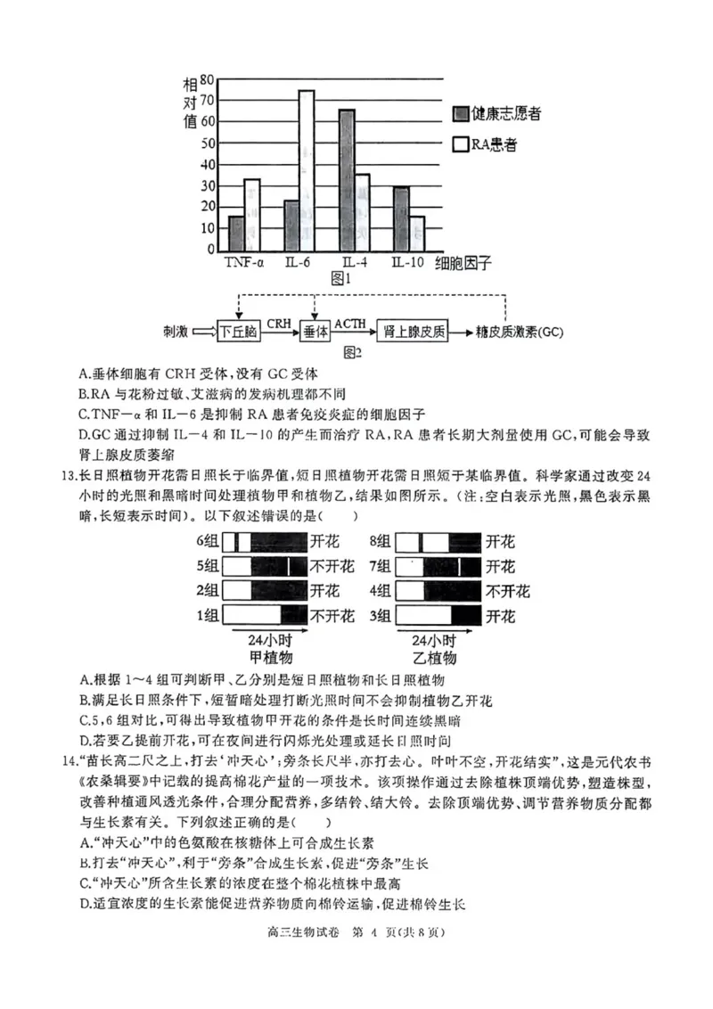 2024届湖北省武汉市（武汉六中）部分重点中学高三第二次联考生物试题_2024年1月_01每日更新_19号_2024届湖北省部分重点中学高三上学期第二次联考