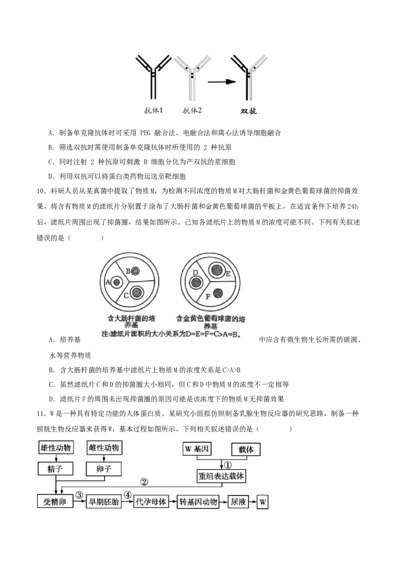 广东省肇庆市四校2024-2025学年高二下学期第二次教学质量检测试题生物Word版含答案_2025年6月_250619广东省肇庆市四校2024-2025学年高二下学期第二次教学质量检测（全科）