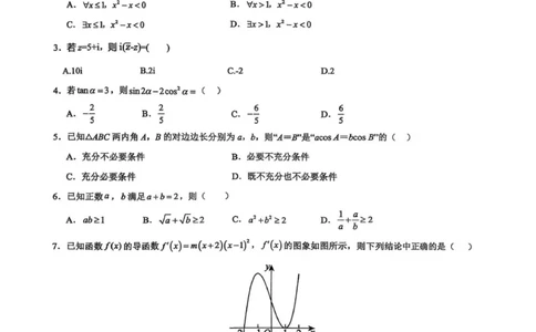 河南省濮阳外国语学校2025-2026学年高三上学期10月月考数学试题（含解析）_251102河南省濮阳外国语学校2025-2026学年高三上学期10月月考