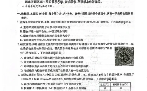 河南省九师联盟2026届高三上学期12月联考生物_2025年12月_251206九师联盟2026届高三上学期12月联考（第4次质量检测）（全科）