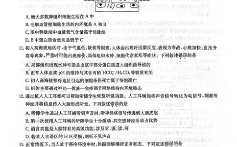 河南省九师联盟2026届高三上学期12月联考生物_2025年12月_251206九师联盟2026届高三上学期12月联考（第4次质量检测）（全科）