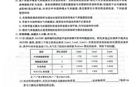 河南省九师联盟2026届高三上学期12月联考生物_2025年12月_251206九师联盟2026届高三上学期12月联考（第4次质量检测）（全科）