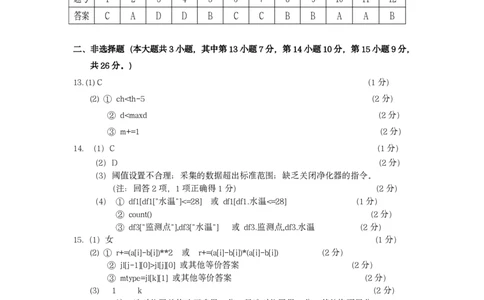 技术答案｜2506丽水高二期末_2025年6月_250628浙江省丽水市2025年6月高二期末考试（全科）