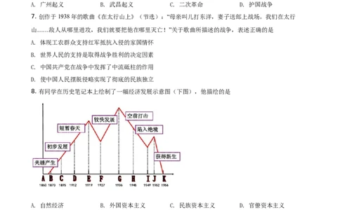 精品解析：2021年江苏省扬州市中考历史试题（原卷版）_中考真题_6.历史中考真题2015-2024年_地区卷_江苏省_扬州历史08-22_扬州中考历史