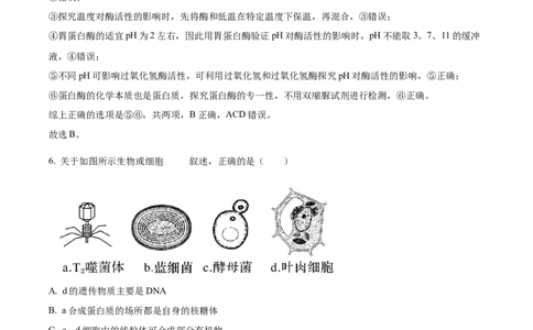 精品解析：河南省南阳市一中2023-2024学年高三12月月考生物试题（解析版）_2024届河南省南阳市第一中学校高三上学期12月月考_河南省南阳市一中2023-2024学年高三12月月考生物试题