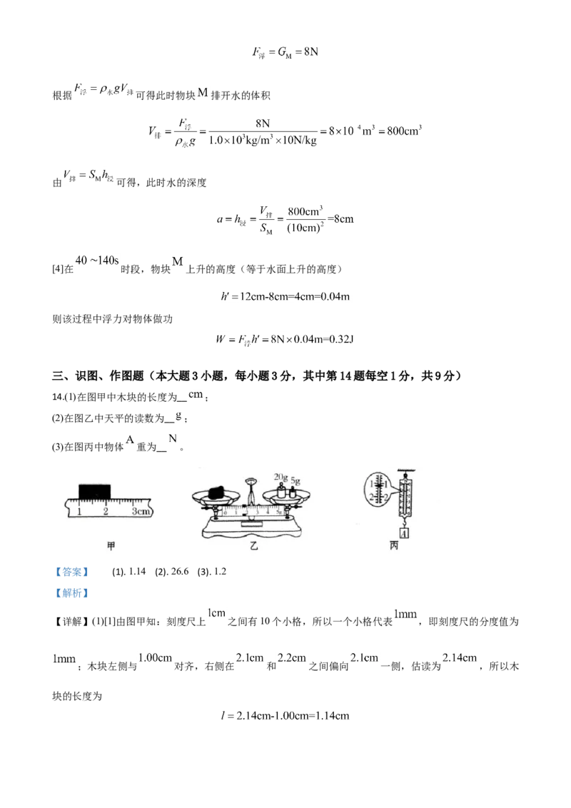 精品解析：2020年甘肃省天水市中考物理试题（解析版）_中考真题_4.物理中考真题2015-2024年_2020中考物理真题110份_2020年中考真题精品解析物理（甘肃天水卷）精编word版