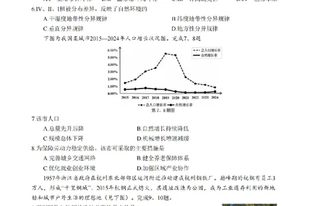 地理卷-2512学军中学_2025年12月_251230浙江省杭州学军中学2025-2026学年高三上学期首考适应性考试