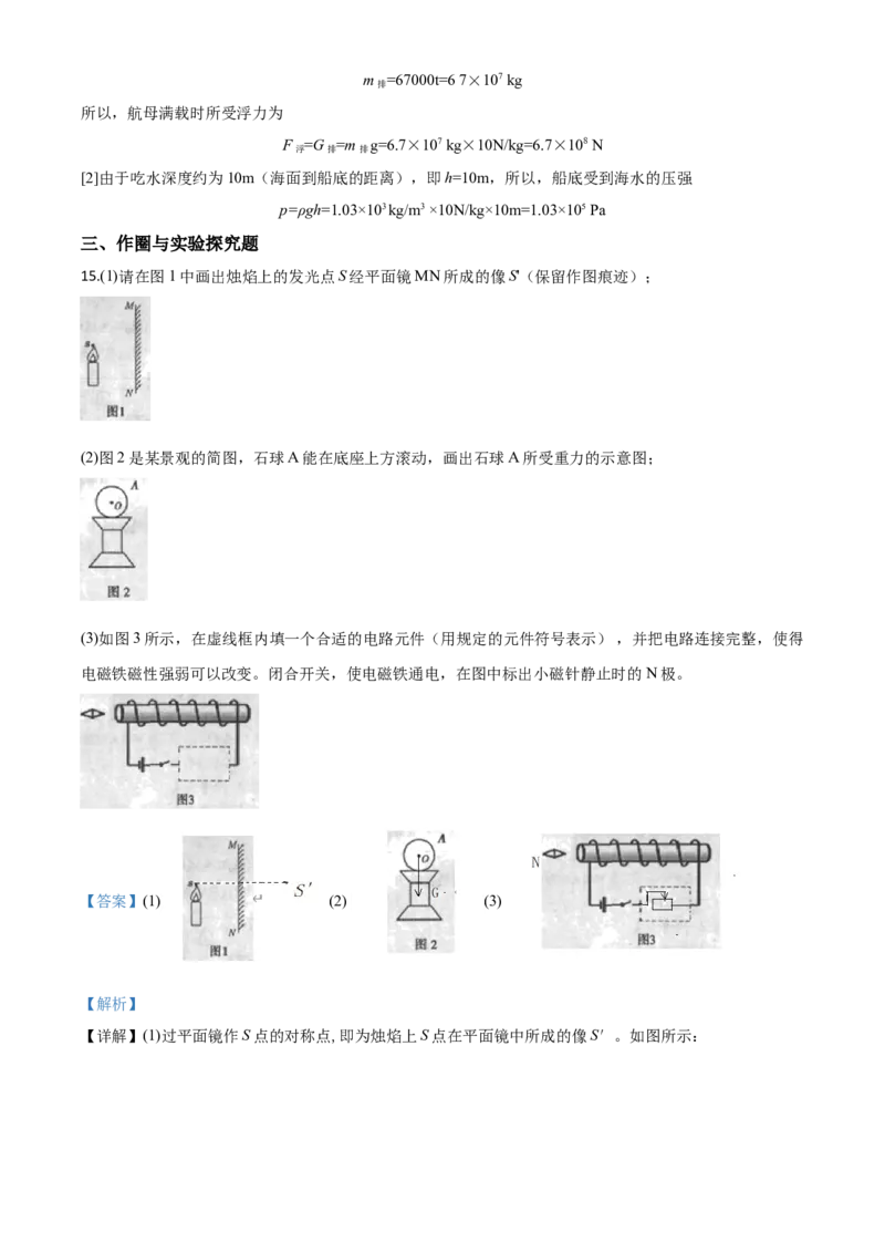精品解析：2020年内蒙古赤峰市中考物理试题（解析版）_中考真题_4.物理中考真题2015-2024年_2020中考物理真题110份_2020年中考真题精品解析物理（内蒙古赤峰卷）精编word版
