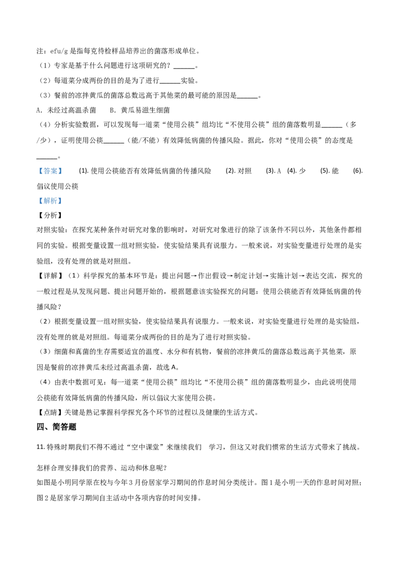 精品解析：2020年上海市会考生物试题（解析版）_中考真题_8.生物中考真题2015-2024年_2020生物真题74份_精品解析：2020年上海市会考生物试题