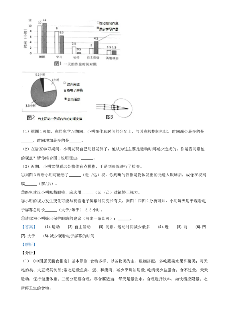 精品解析：2020年上海市会考生物试题（解析版）_中考真题_8.生物中考真题2015-2024年_2020生物真题74份_精品解析：2020年上海市会考生物试题