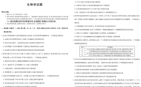 5489B生物学_2025年7月_250705安徽省县中联盟2024-2025学年第二学期高二期末检测（全科）