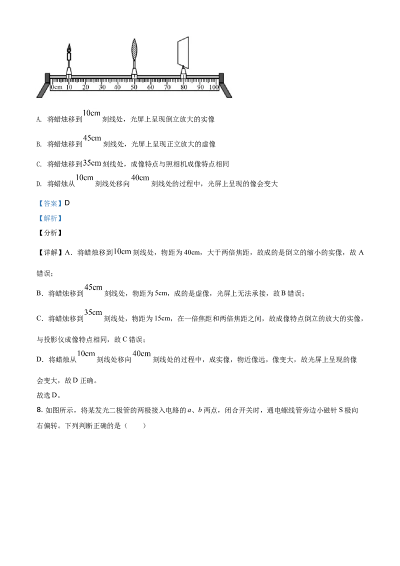 精品解析：2021年四川省眉山市中考理综物理试题（解析版）_中考真题_4.物理中考真题2015-2024年_地区卷_四川省_四川眉山物理15-21