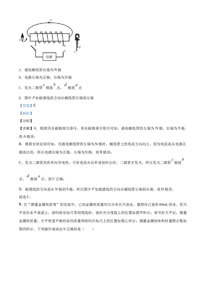 精品解析：2021年四川省眉山市中考理综物理试题（解析版）_中考真题_4.物理中考真题2015-2024年_地区卷_四川省_四川眉山物理15-21