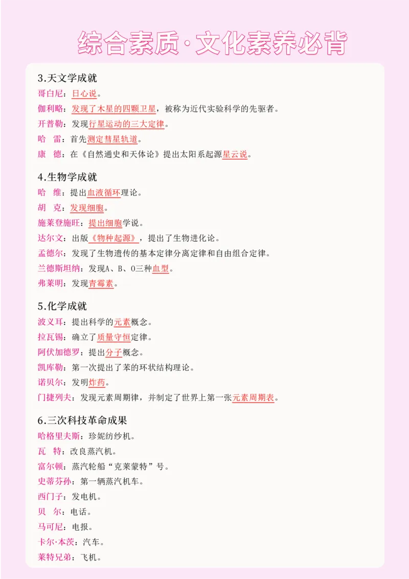 文化素养16页重点笔记_4-教培资料-26年最新资料-同步更新_科一科二电子资料合集中小幼（笔记真题知识点汇总等）文件多，按需保存_科一科二知识专项（中小幼）推荐