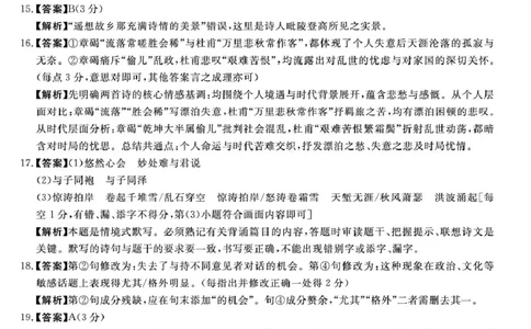 天壹名校联盟2026届高三11月质量检测语文答案_251112湖南省天壹名校联盟2026届高三11月质量检测（全科）