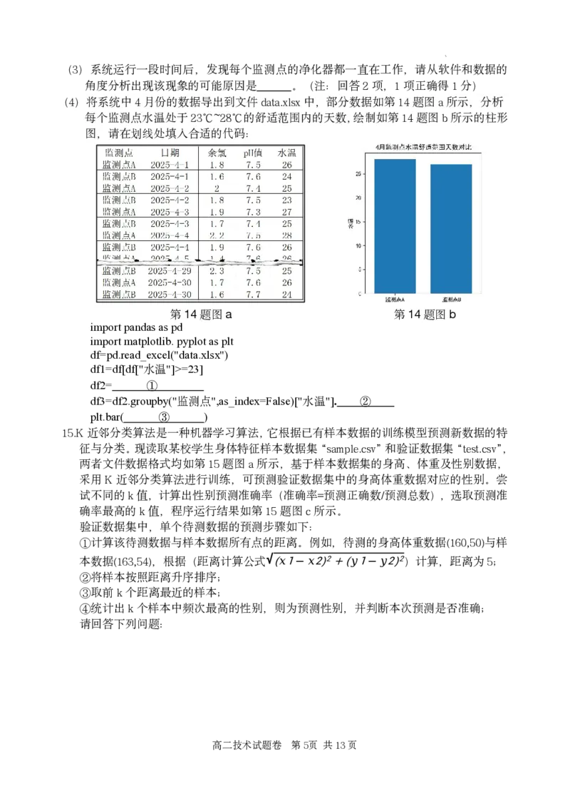 技术试题｜2506丽水高二期末_2025年6月_250628浙江省丽水市2025年6月高二期末考试（全科）