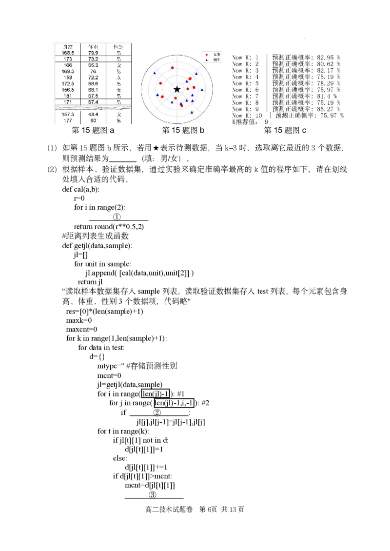 技术试题｜2506丽水高二期末_2025年6月_250628浙江省丽水市2025年6月高二期末考试（全科）