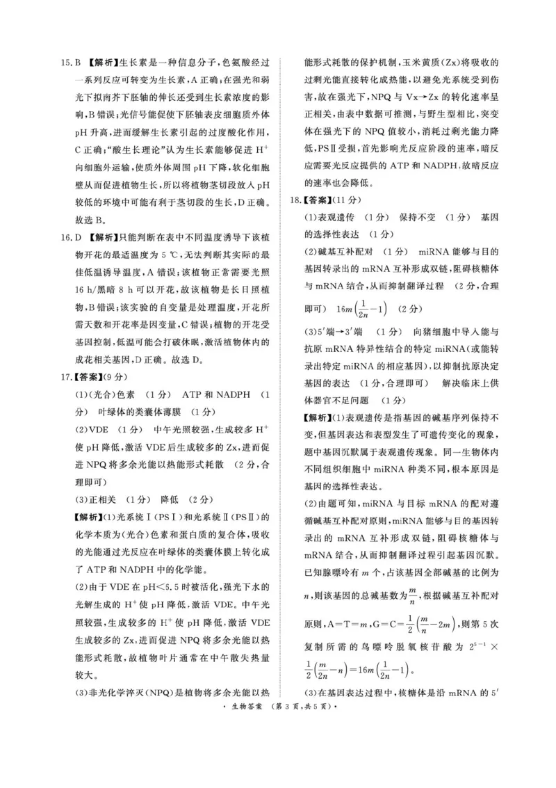 河南青桐鸣2026届高三上学期12月联考生物试卷+答案_2025年12月_251218河南高三青桐鸣大联考2025年12月联考