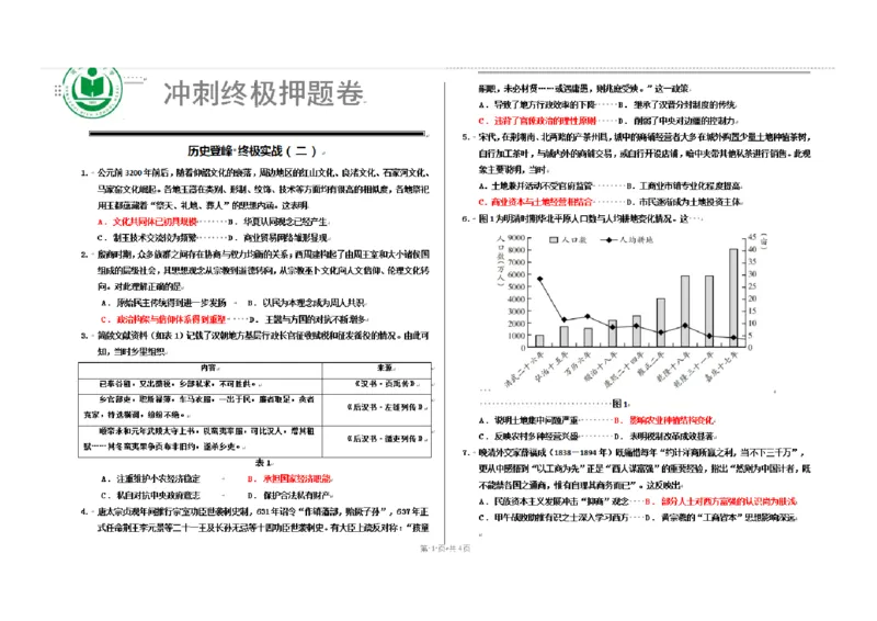历史四轮冲刺终极押题卷_2025年6月_250605河北省衡水中学2025届高三6月押题密卷