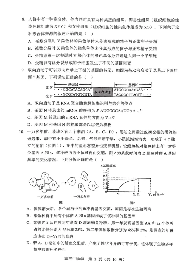 沈阳市郊联体2025一2026学年度上学期高三年级期中考试生物(1)_251115辽宁省重点高中沈阳市郊联体2025一2026学年度上学期高三年级期中考试（全）