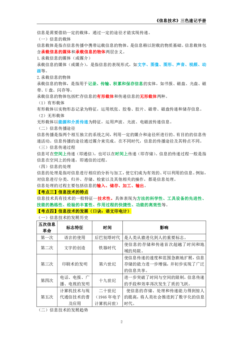 教师资格《（高中）信息技术》三色速记手册_4-教培资料-26年最新资料-同步更新_初中高中教资_03科三专项（进去保存报考的学科即可）_03科三初高中三色笔记（无水印版）_高中