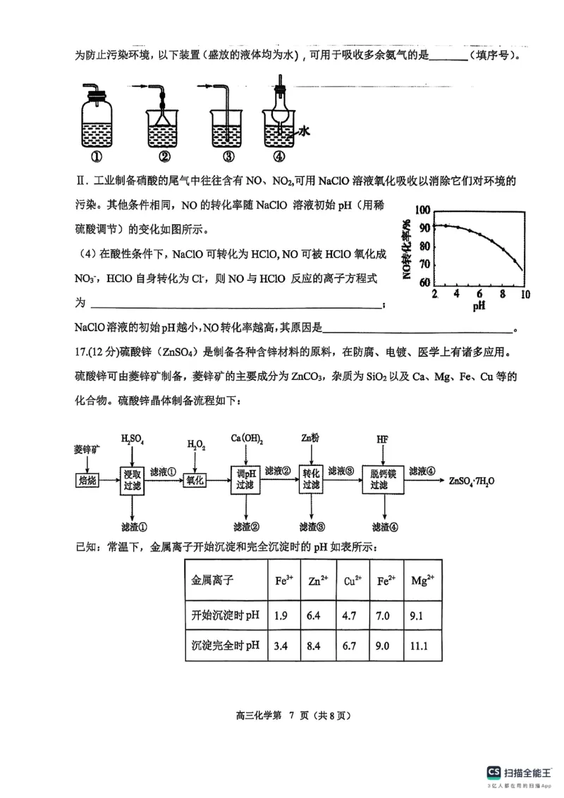 河南省濮阳外国语学校2025-2026学年高三上学期10月月考化学试题（含解析）_251102河南省濮阳外国语学校2025-2026学年高三上学期10月月考