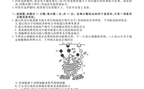 点石联考2025&mdash;2026学年度上学期高三年级11月份联合考试生物_251112辽宁省点石联考2025&mdash;2026学年度上学期高三年级11月份联合考试（全科）