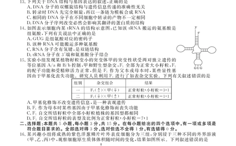 点石联考2025&mdash;2026学年度上学期高三年级11月份联合考试生物_251112辽宁省点石联考2025&mdash;2026学年度上学期高三年级11月份联合考试（全科）