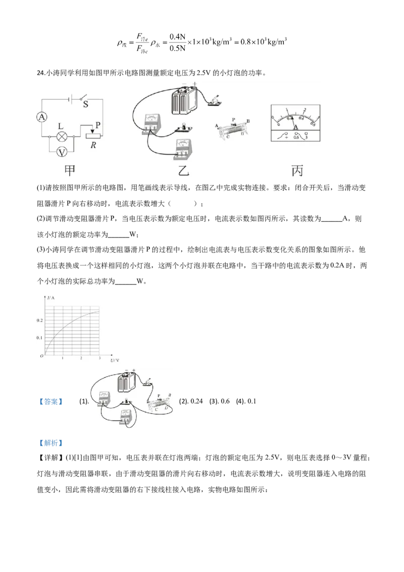 精品解析：2020年四川省乐山市中考物理试题（解析版）_中考真题_4.物理中考真题2015-2024年_2020中考物理真题110份_2020年中考真题精品解析物理（四川乐山卷）精编word版