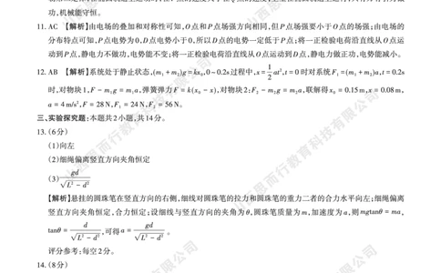2023-2024学年高三年级一轮复习终期考试答案与详解物理_2024届山西省高三年级一轮复习终期考试_山西省2024届高三年级一轮复习终期考试物理