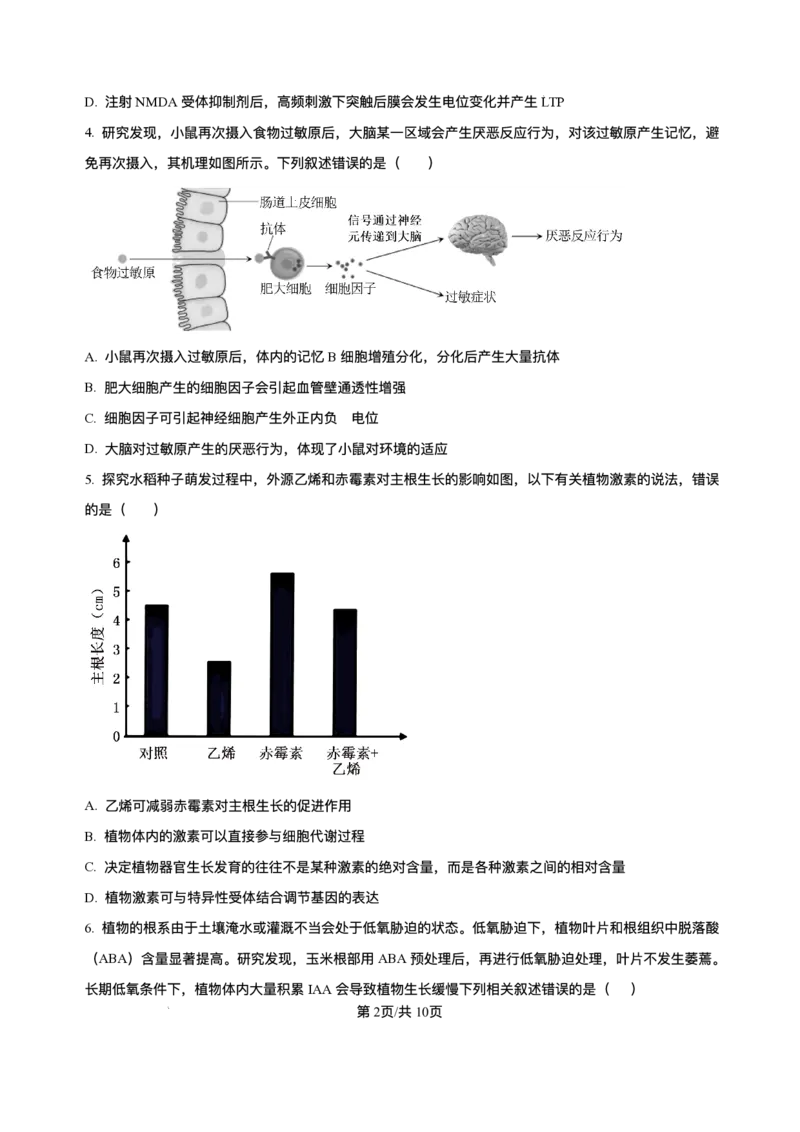 湖南省长沙市雅礼中学2024-2025学年高二上学期期末考试生物试题+解析_2025年7月_250703湖南省长沙市雅礼中学2024-2025学年高二下学期6月期末（全科）