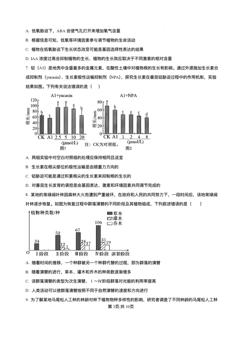 湖南省长沙市雅礼中学2024-2025学年高二上学期期末考试生物试题+解析_2025年7月_250703湖南省长沙市雅礼中学2024-2025学年高二下学期6月期末（全科）