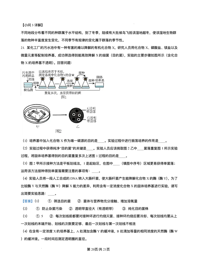 湖南省长沙市雅礼中学2024-2025学年高二上学期期末考试生物试题+解析_2025年7月_250703湖南省长沙市雅礼中学2024-2025学年高二下学期6月期末（全科）