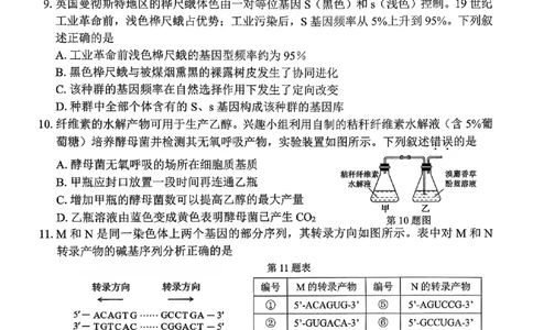 宁波高三一模生物试卷_251107浙江省宁波市2026届高三一模考试（全科）_浙江省宁波市2026届高三一模考试生物试卷（含答案）