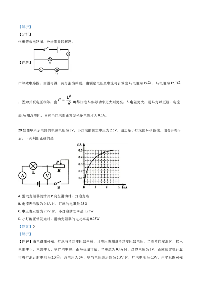 精品解析：2019年山东省临沂市中考物理试题（解析版）_中考真题_4.物理中考真题2015-2024年_2019年中考物理真题175份_2019年中考真题精品解析物理（山东临沂市）精编word版