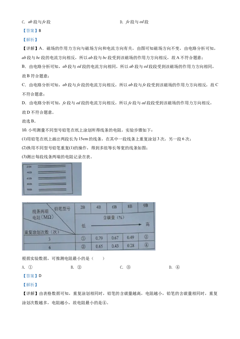 精品解析：2020年广东省广州市中考物理试题（解析版）_中考真题_4.物理中考真题2015-2024年_2020中考物理真题110份_2020年中考真题精品解析物理（广东广州卷）精编word版
