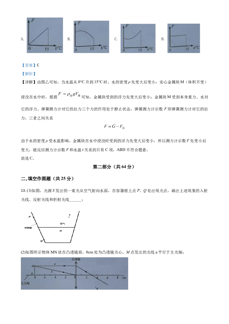 精品解析：2020年广东省广州市中考物理试题（解析版）_中考真题_4.物理中考真题2015-2024年_2020中考物理真题110份_2020年中考真题精品解析物理（广东广州卷）精编word版