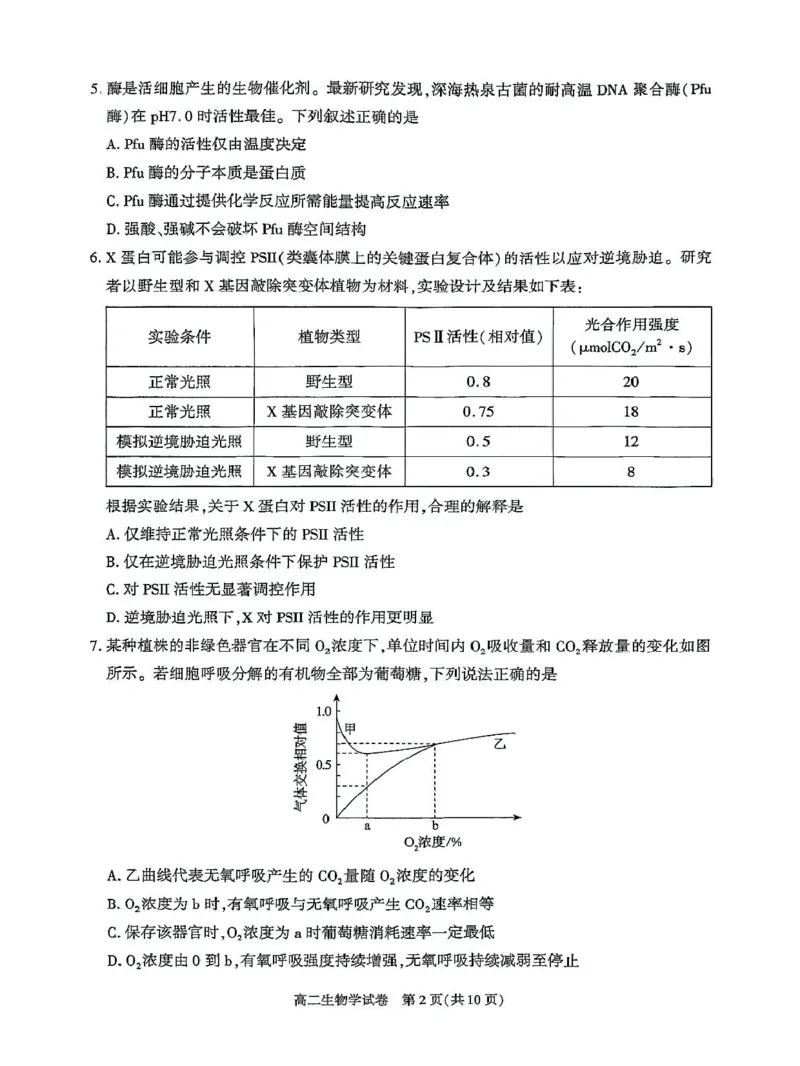 北京市朝阳区2024-2025学年高二下学期期末生物试题_2025年7月_250709北京市朝阳区2024-2025学年高二下学期期末（全科）_北京市朝阳区2024-2025学年高二下学期期末质量检测生物