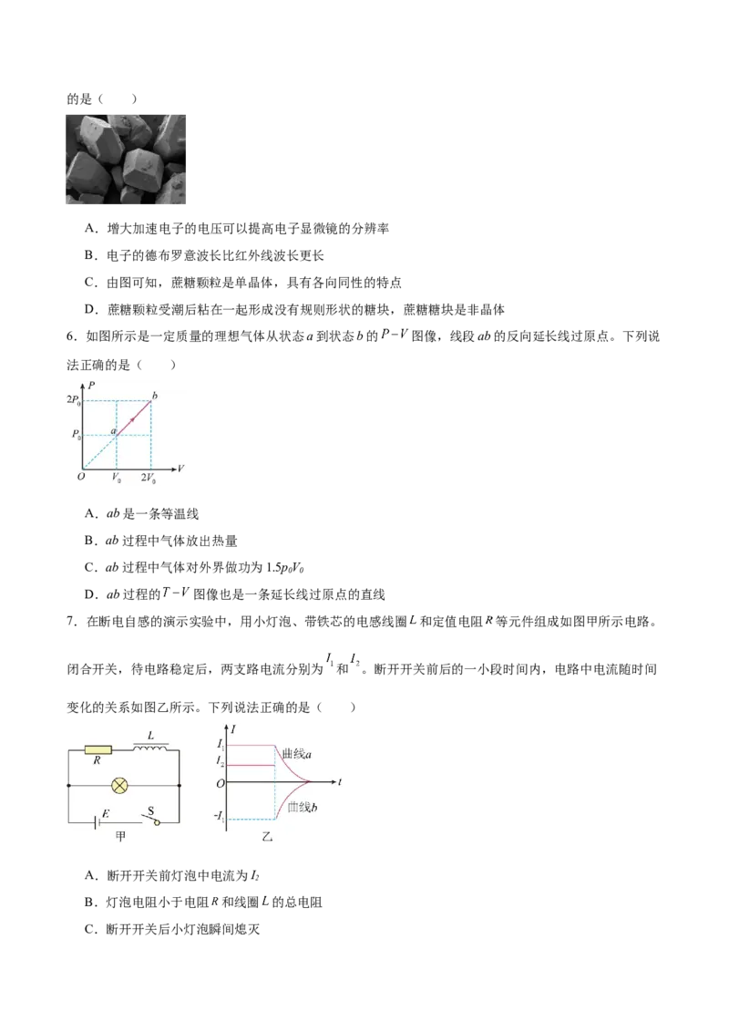 江苏省南京市六校联合体2024-2025学年高二下学期6月期末考试物理Word版含答案_2025年7月_250701江苏省南京市六校联合体2024-2025学年高二下学期6月期末考试（全科）