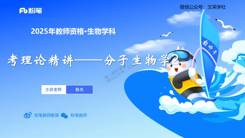 理论精讲02-分子生物学2-拾光_4-教培资料-26年最新资料-同步更新_初中高中教资_03科三专项（进去保存报考的学科即可）_01科目三FB网课、三色速记手册、知识点导图等推荐_初中