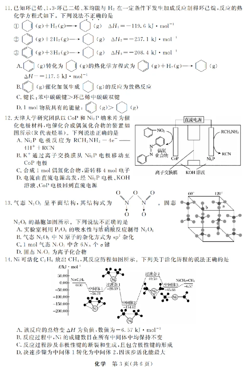 浙江省强基联盟2025年12月高三联考化学_2025年12月_251203浙江省强基联盟2025年12月高三联考