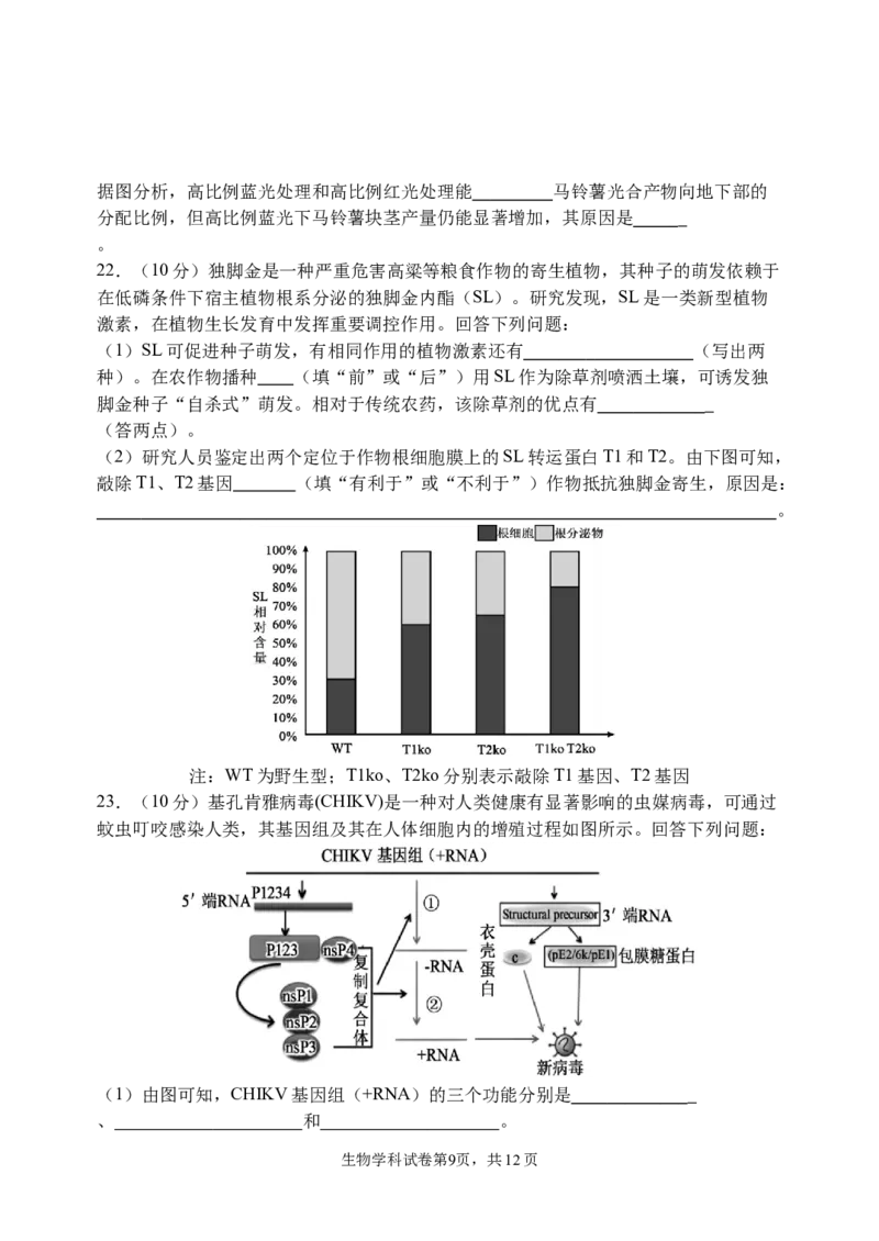 三模试卷_2025年12月_251204辽宁省沈阳市东北育才学校2026届高三上学期第三次模拟考试_生物