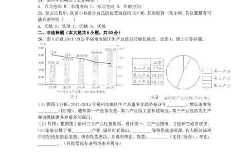 福建省福州市2016年中考地理真题试题（含解析）_中考真题_9.地理中考真题2015-2024年_2016年全国中考地理65份
