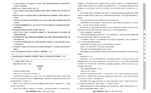 2024-2025学年高三下学期5月押题信息卷（三）语文试卷+答案_2025年6月_250602九师联盟2025届高三押题信息卷（三）（全科）