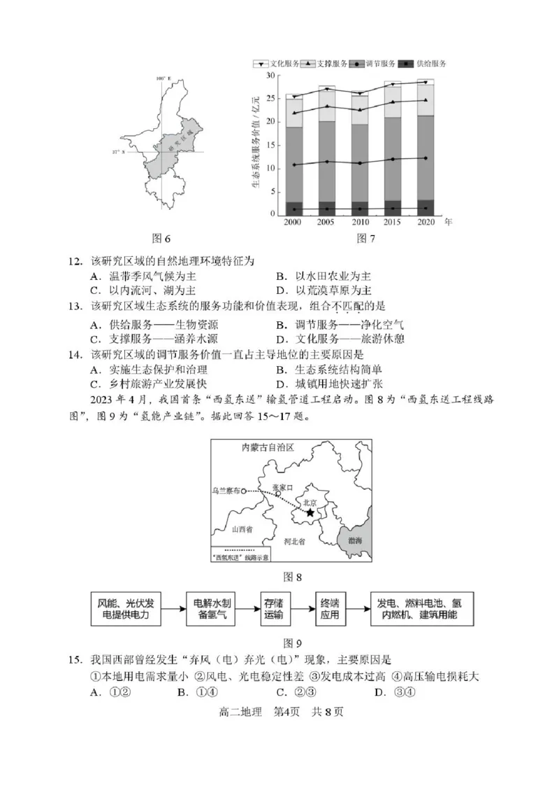 江苏省苏州市2024-2025学年高二下学期学业质量阳光指标调研地理试卷（含答案）_2025年6月_250626江苏省苏州市2024-2025学年高二下学期学业质量阳光指标调研（全科）
