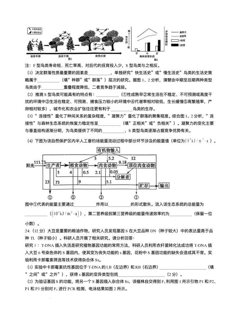 江苏南通市如皋市2026届高三上学期教学质量调研（二）生物试题+答案_2025年12月_251218江苏南通市如皋市2026届高三上学期教学质量调研（二）（全科）