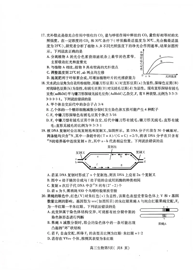 2025&mdash;2026学年度第一学期期中学业水平诊断生物_251113山东省烟台市2025&mdash;2026学年度第一学期期中学业水平诊断（全科）