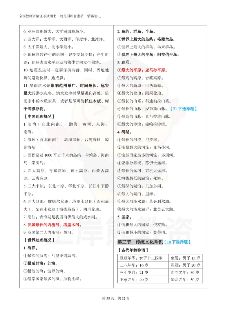 幼儿园综合素质学霸笔记-上岸熊_4-教培资料-26年最新资料-同步更新_科一科二电子资料合集中小幼（笔记真题知识点汇总等）文件多，按需保存_各机构笔记合集（中小幼）推荐